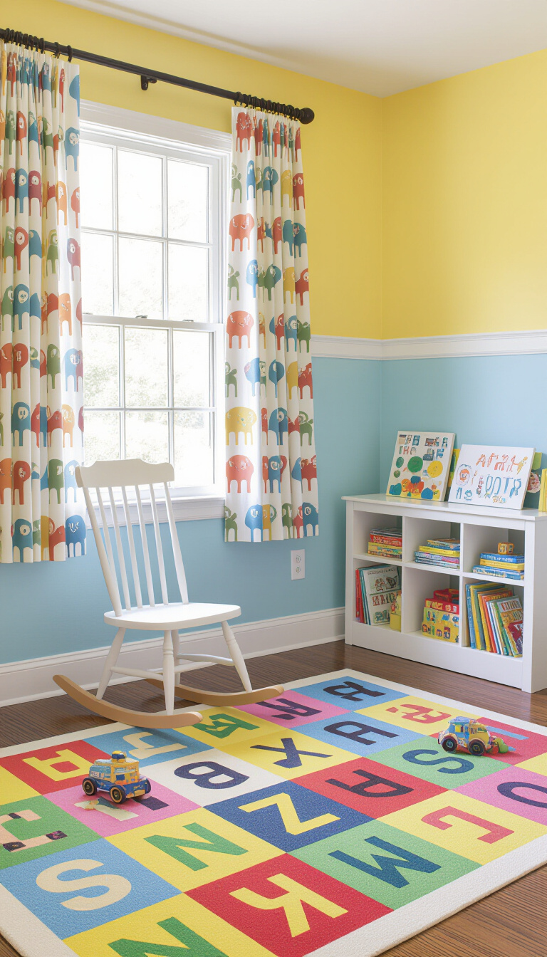 Two Colour Combination For Bedroom Walls - Two-Tone Bedroom Walls: Colourful Kids' Design - Imagine stepping into a child's bedroom bathed in...