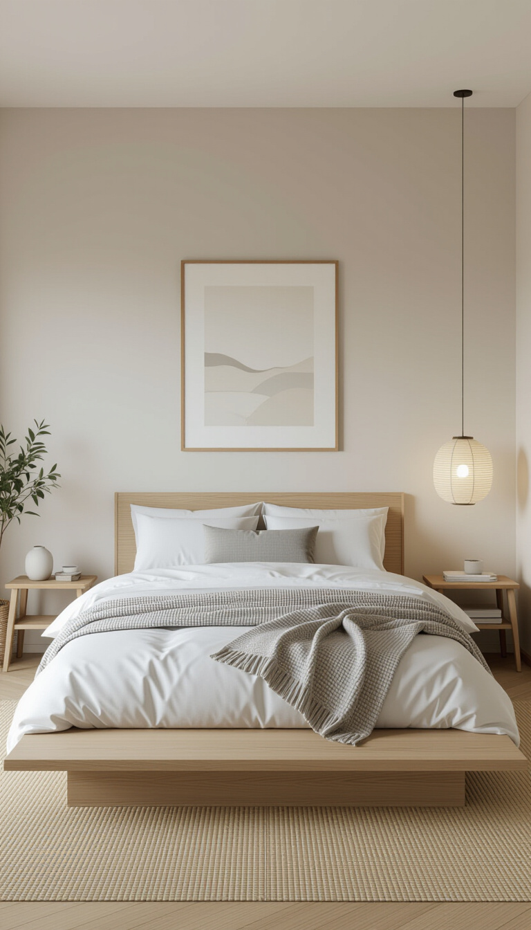 bedroom ideas inspiration - Japandi Bedroom: Serene Simplicity in Design - Step into a sanctuary of calm with this...