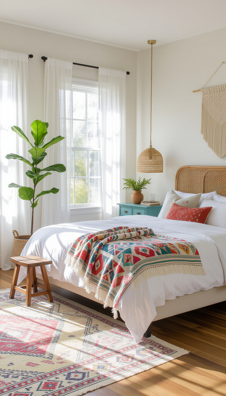 bedroom ideas inspiration - Sun-Drenched Bohemian Bedroom Design Ideas - Imagine waking in this sun-drenched bohemian bedroom, where...