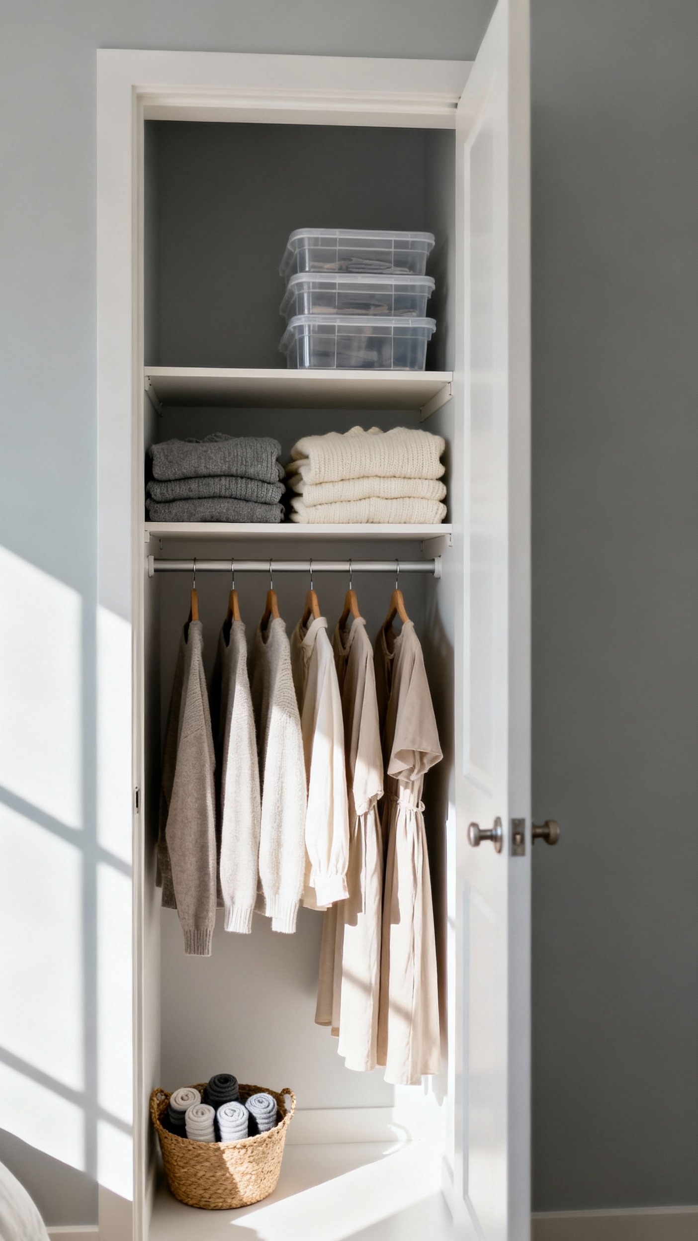 Small Closet Organization Bedroom - Small Closet, Big Style Bedroom - Small Closet Organization Bedroom - Sunlight streams into this impeccably organized small closet,...