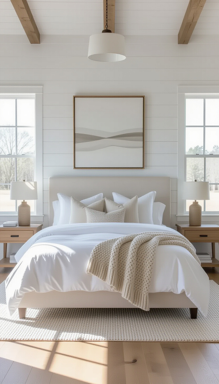 bedroom ideas inspiration - Bedroom Design: Light, Lines, and Linen - Imagine waking up in this serene, modern farmhouse...