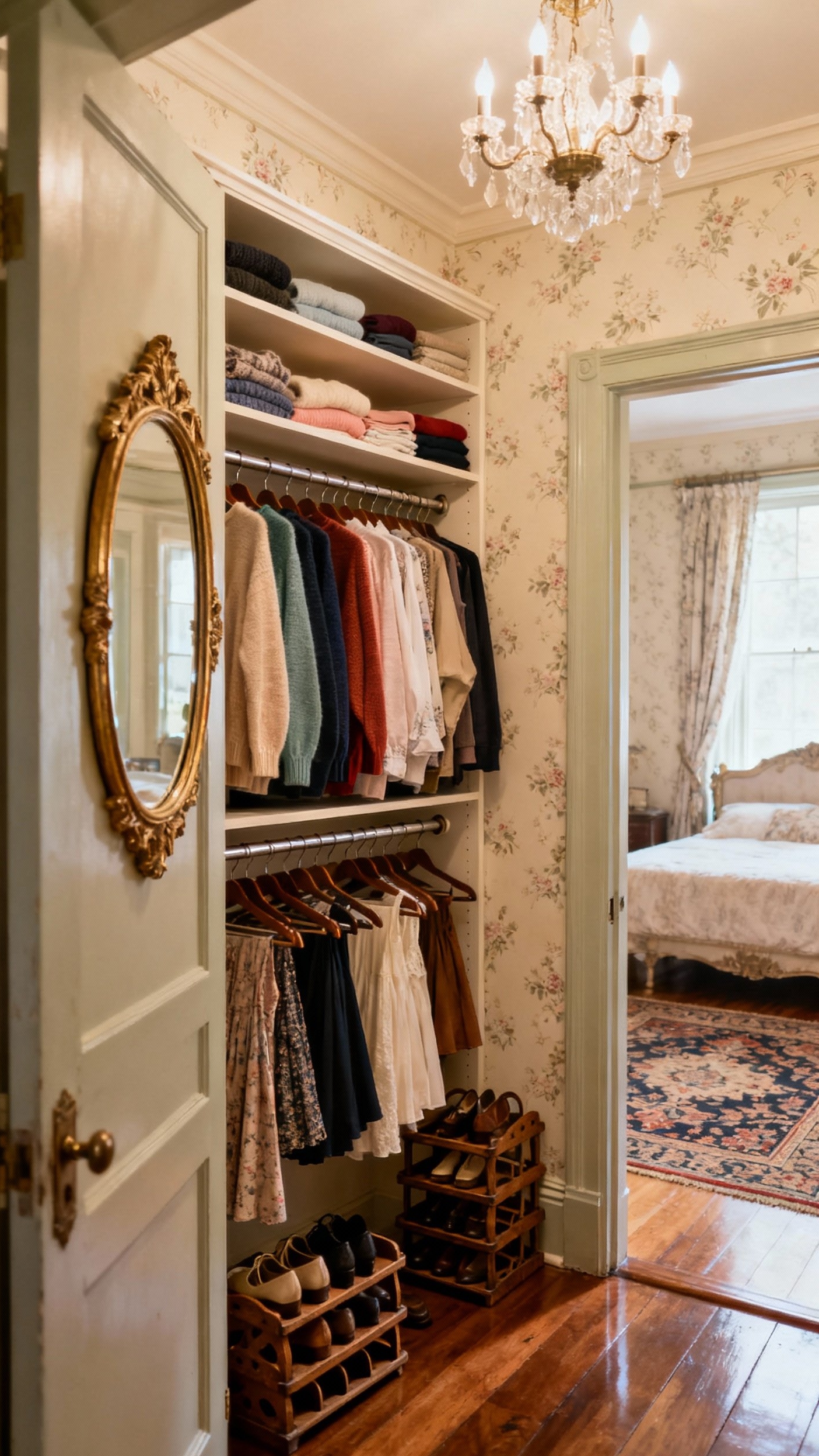 Small Closet Organization Bedroom - Small Closet, Big Style Bedroom - Small Closet Organization Bedroom - Step inside a walk-in closet where vintage charm...