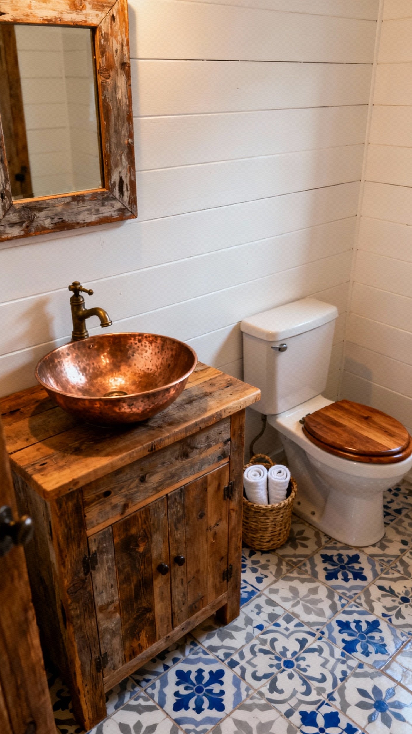 Small Guest Toilet Ideas - Small Guest Toilet Big Style - This guest toilet design bursts with rustic-chic charm...