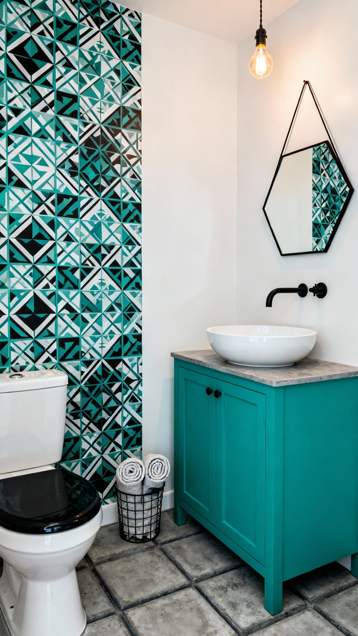 Small Guest Toilet Ideas - Small Guest Toilet: Bold Design Ideas - This guest toilet bursts with personality, proving small...