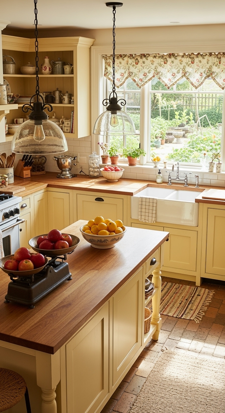 Country Kitchen Design - Sun-Drenched Country Kitchen Design Ideas - Imagine stepping into this sun-drenched country kitchen, where...