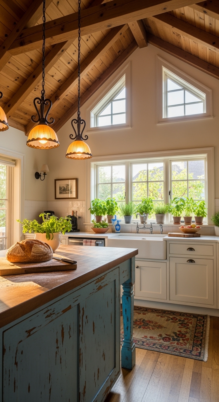 Country Kitchen Design - Country Kitchens: Vaulted Ceilings & Farmhouse Charm - Imagine stepping into this sun-drenched country kitchen, where...