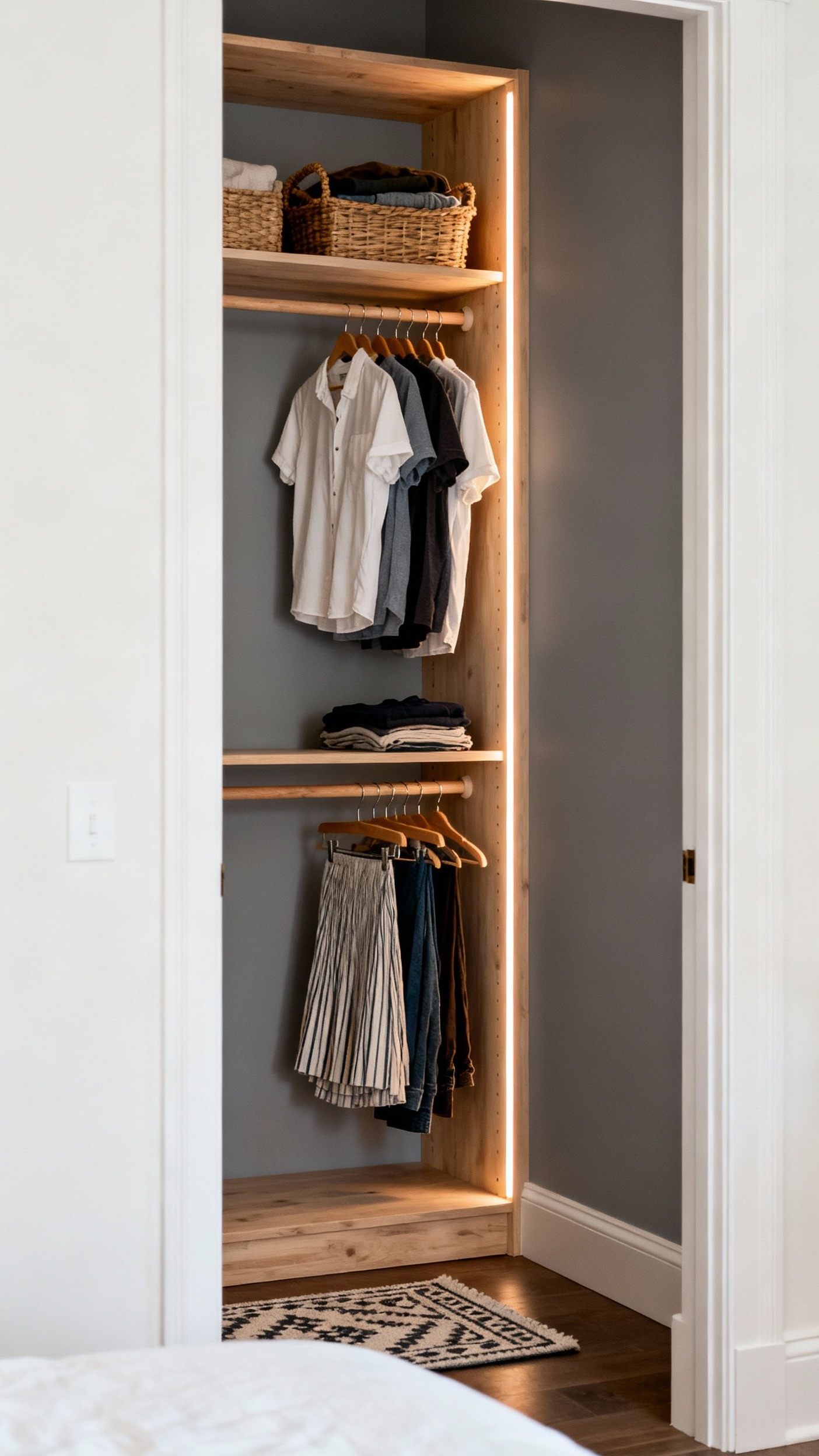 Small Closet Organization Bedroom - Small Closet, Big Style Bedroom - Small Closet Organization Bedroom - Step inside this beautifully organized reach-in closet and...