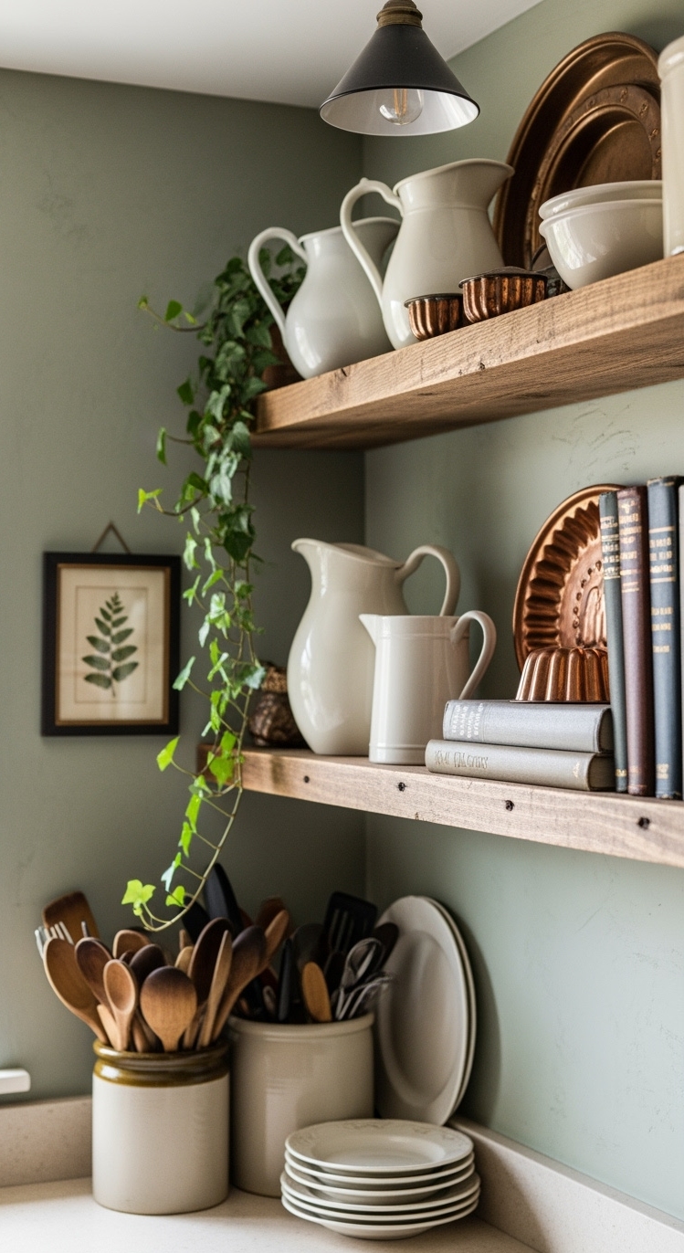 Country Kitchen Design - Country Kitchen: Rustic Shelving Details - Imagine stepping into this inviting country kitchen, where...