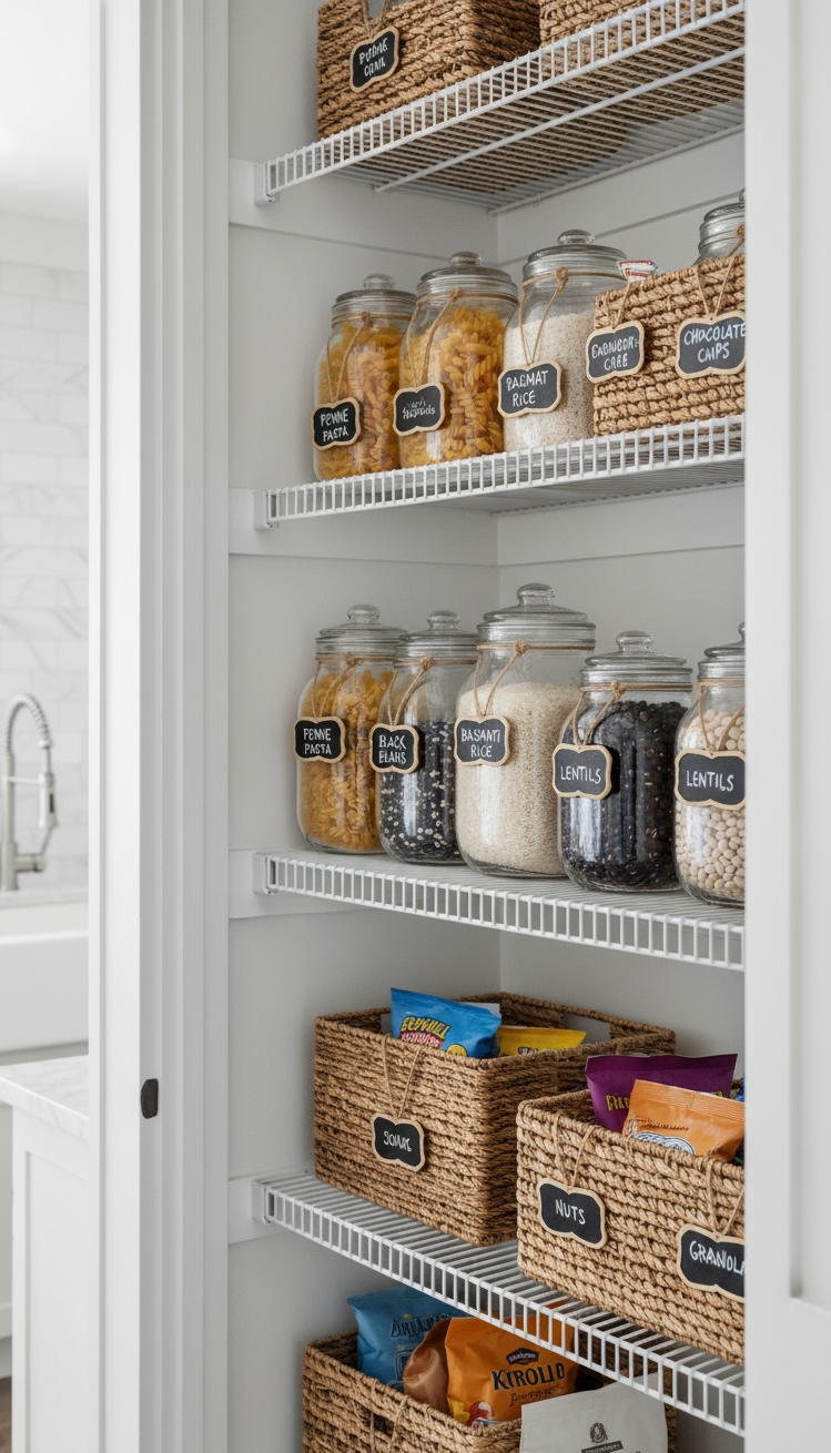 White Kitchen Ideas - White Kitchens: Organized Pantry Perfection - Step into a vision of pristine organization with...