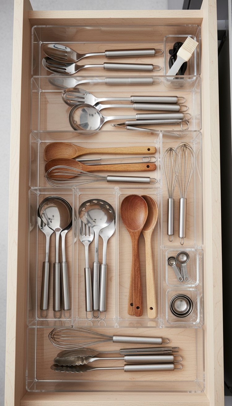 White Kitchen Ideas - White Kitchens: Organized Drawer Details - White Kitchen Ideas - Imagine opening a kitchen drawer and being greeted...