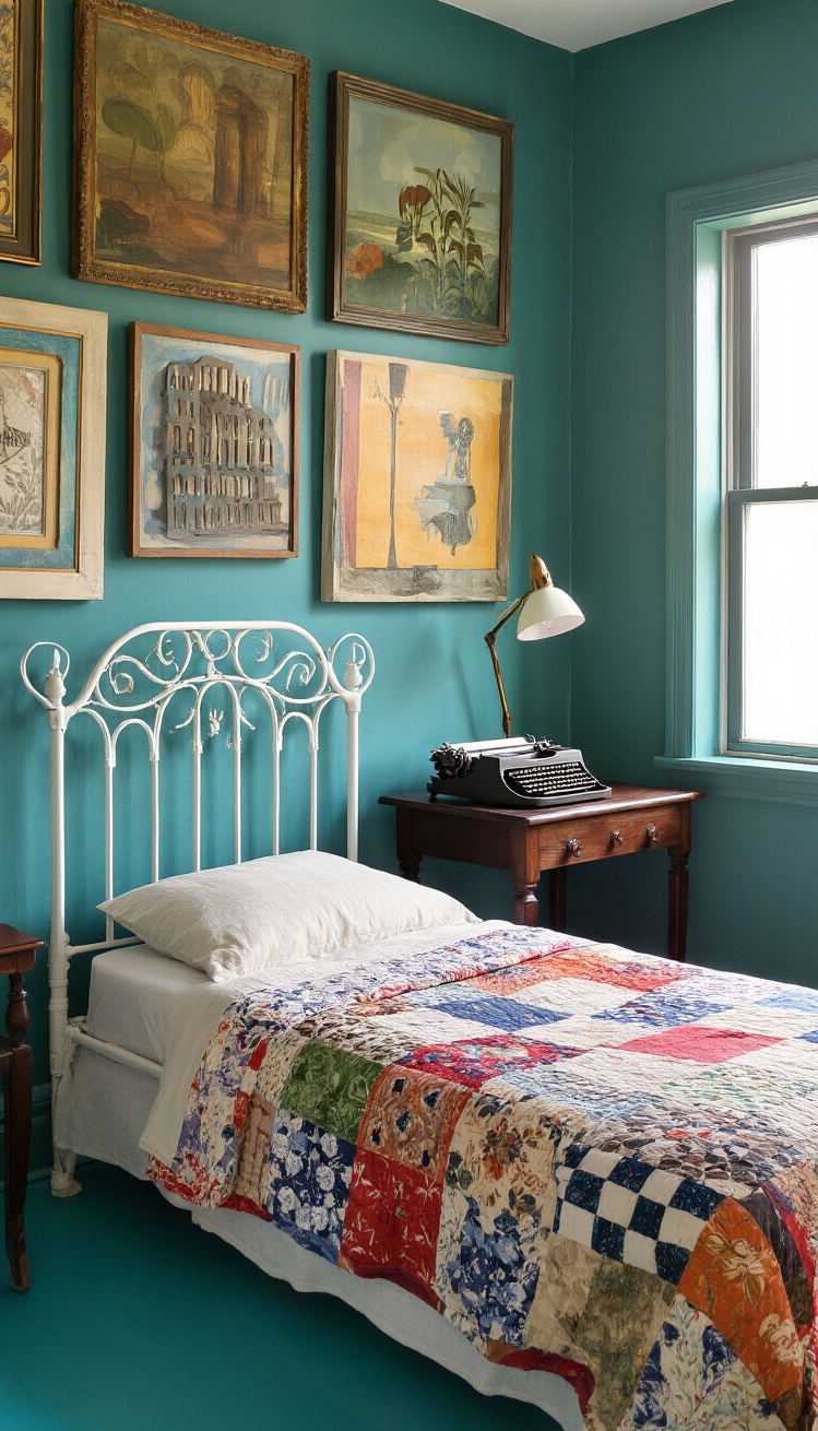 Mixing Wood Tones Bedroom - Mixing Wood Tones: Bedroom Bliss - This eclectic bedroom bursts with personality and proves...