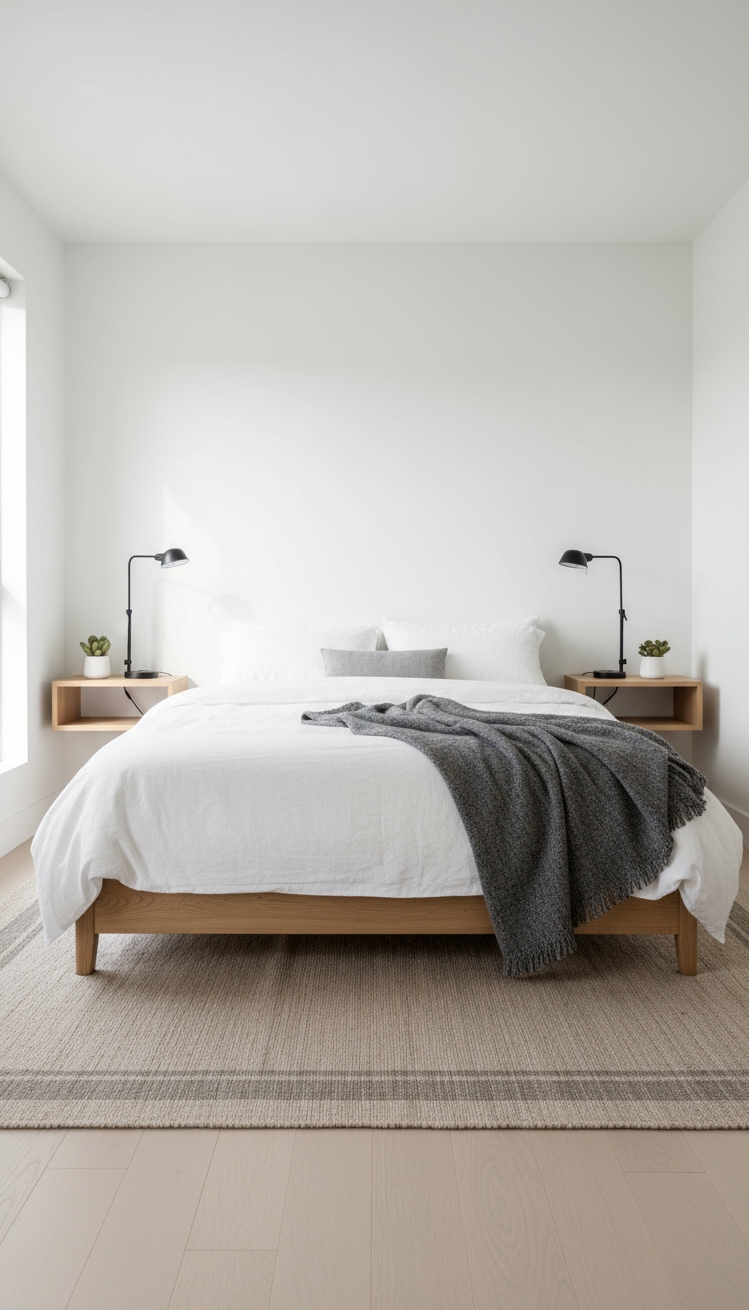Neutral Rugs Bedroom - Neutral Rugs: Serene Bedroom Style - Imagine stepping into this serene Scandinavian bedroom, where...