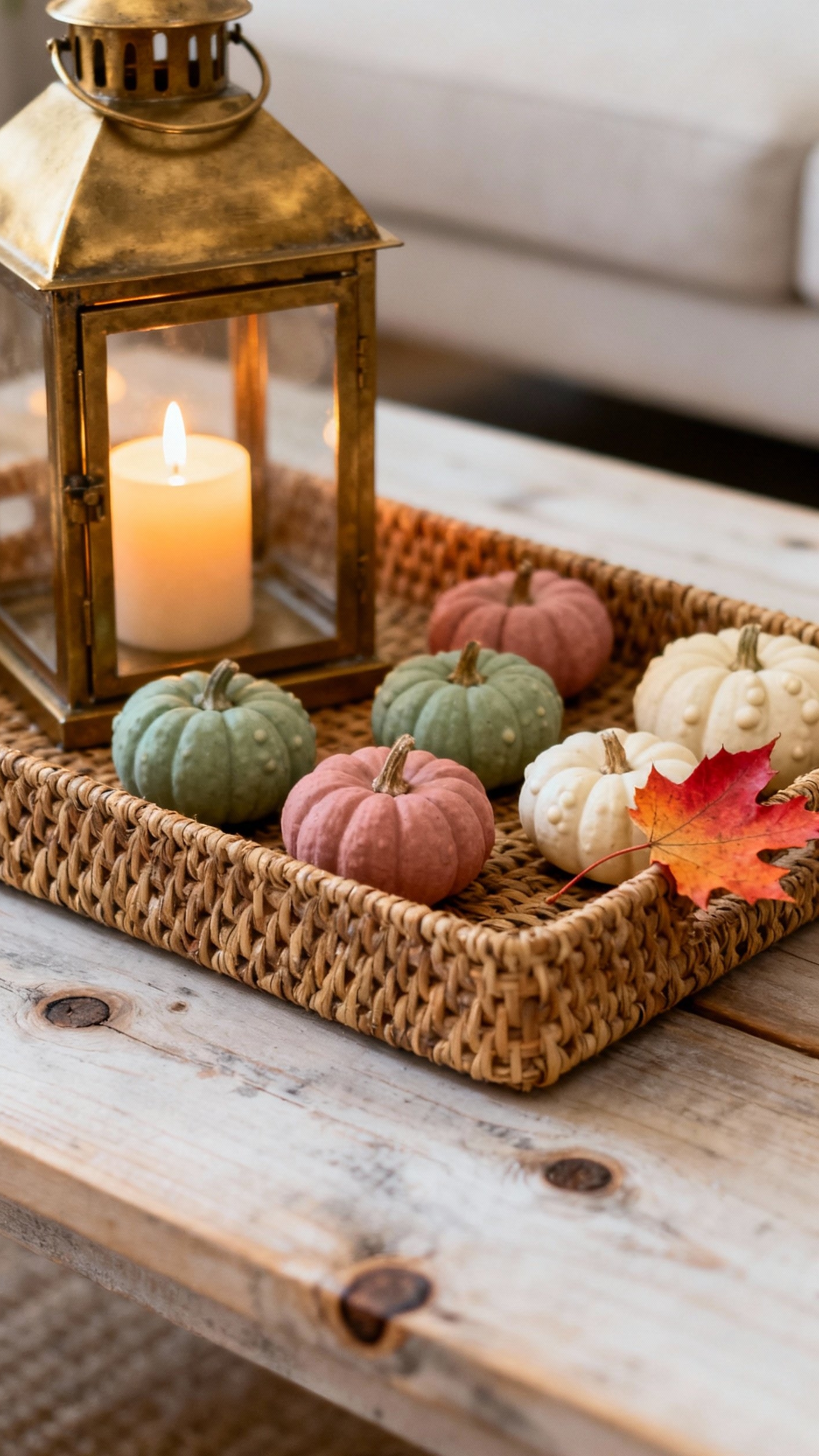 modern fall decor ideas for living room - Fall Living Room: Modern Cozy Touches - A reclaimed wood coffee table anchors the living...