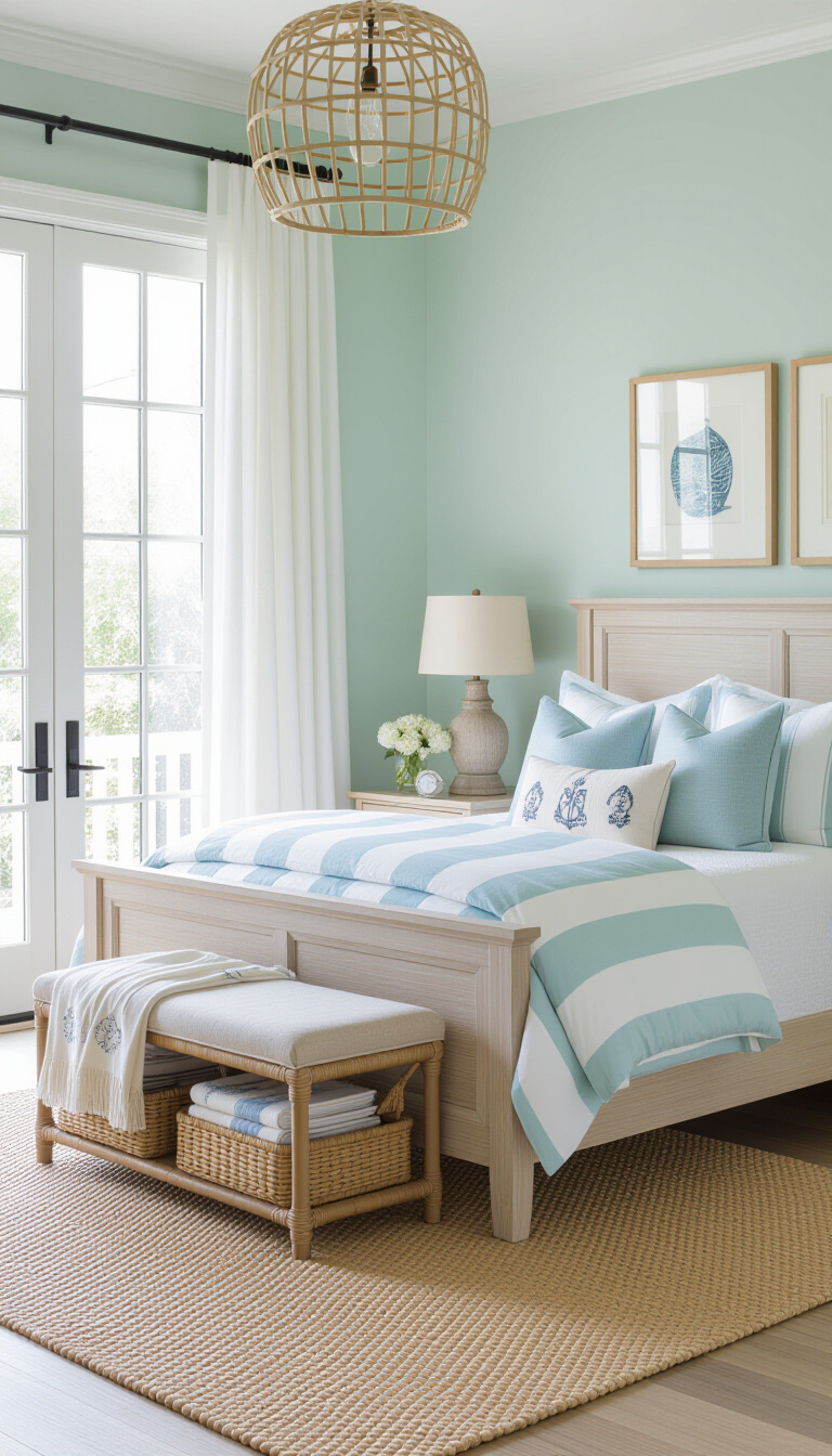 luxurious bedroom ideas - Coastal Bedroom: Light and Textured Luxury - Imagine waking up in this serene, coastal-inspired bedroom,...
