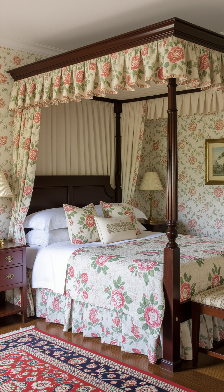 luxurious bedroom ideas - Elevated Bedroom Design: Cozy Elegance - Imagine sinking into this utterly charming English-style bedroom,...