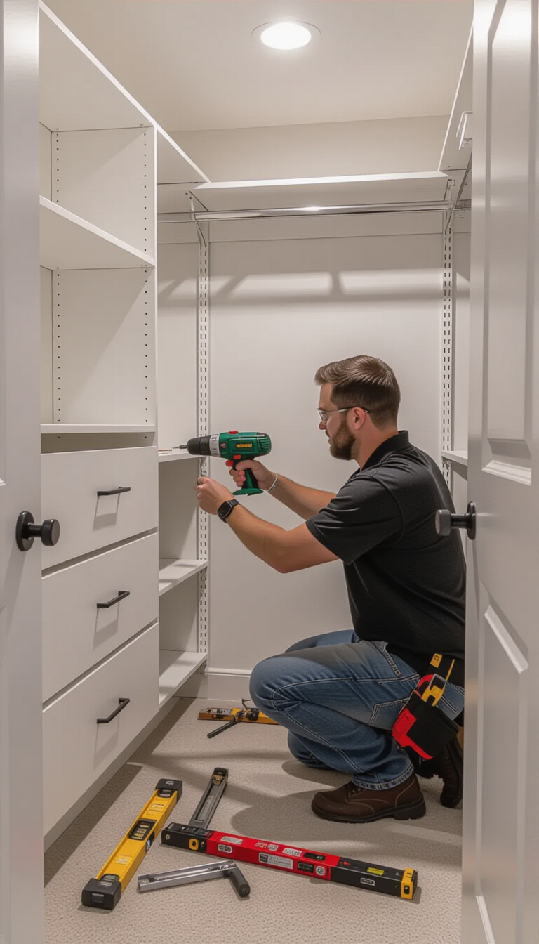 decluttering bedroom closet - Install Your Dream Closet Organizer - Ready to conquer that cluttered closet? Let's install...