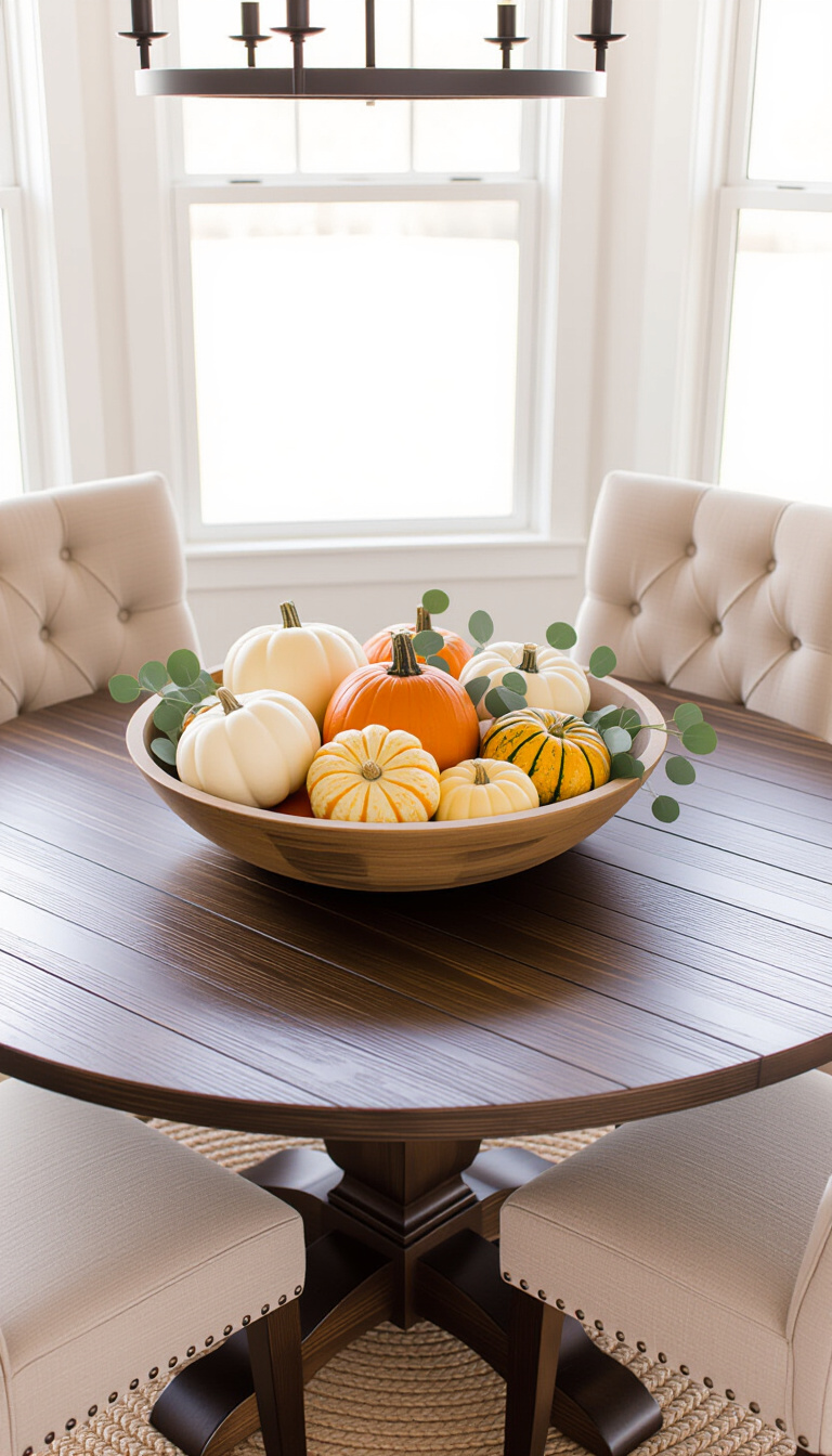 modern fall decor ideas for dining room - Fall Dining Room: Modern Farmhouse Flair - Sunlight floods a modern farmhouse dining room, highlighting...