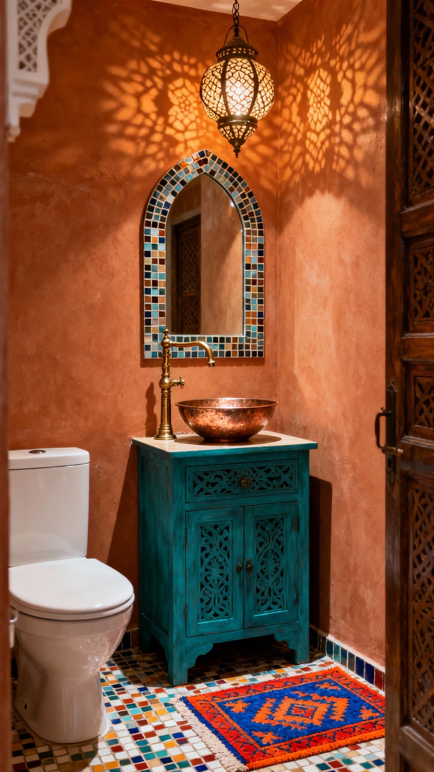 Small Guest Toilet Ideas - Small Guest Toilet, Big Style - Small Guest Toilet Ideas - This guest toilet transports you straight to Morocco...