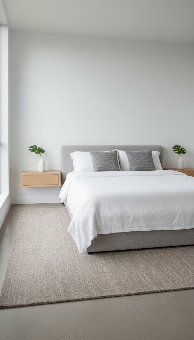 Neutral Rugs Bedroom - Neutral Rugs: Serene Bedroom Design - Imagine stepping into this serene bedroom, where a...