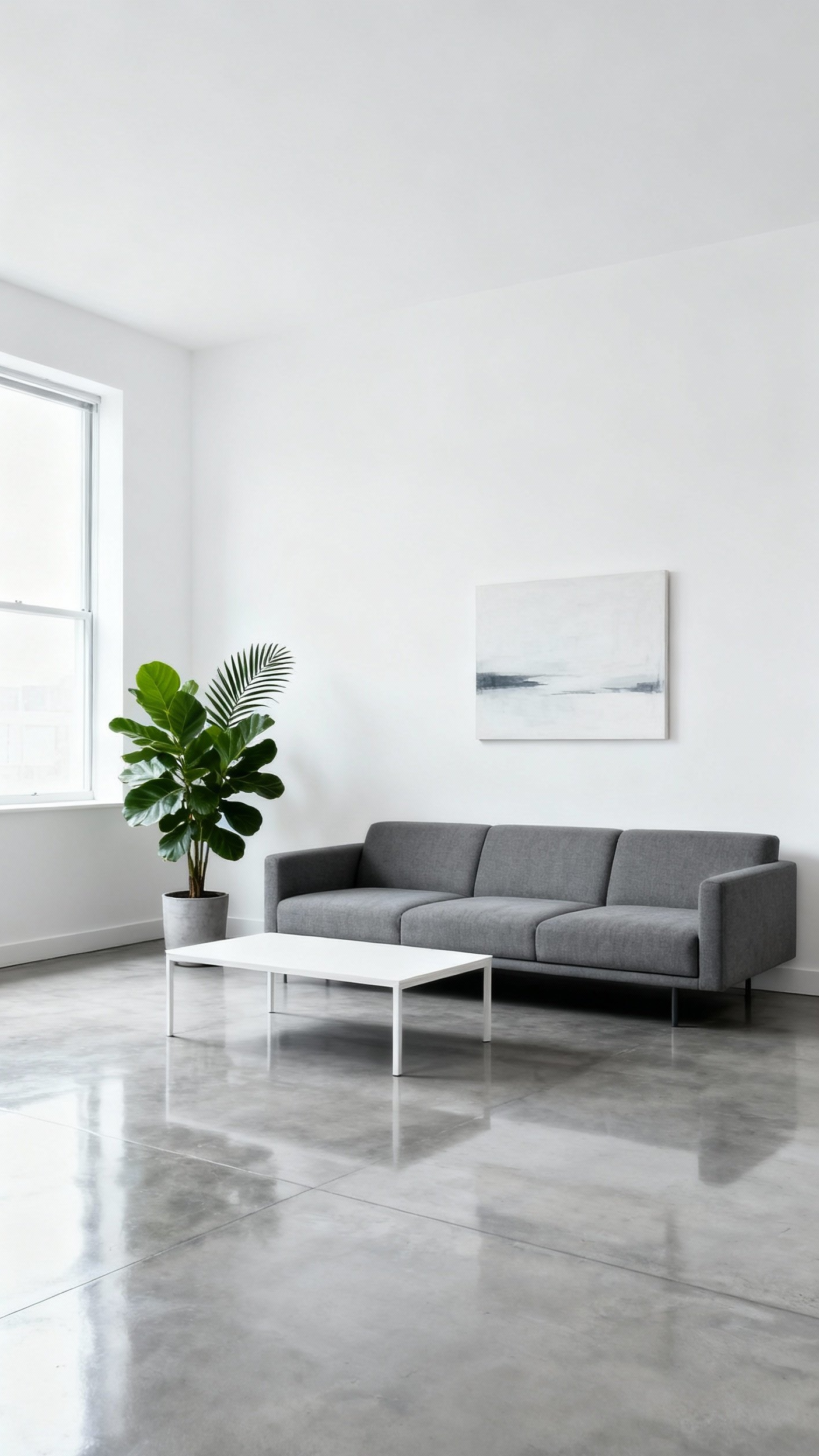 Living Room Inspo - Serene Living: Minimalist Design Ideas - Sunlight streams into this modern living room, instantly...