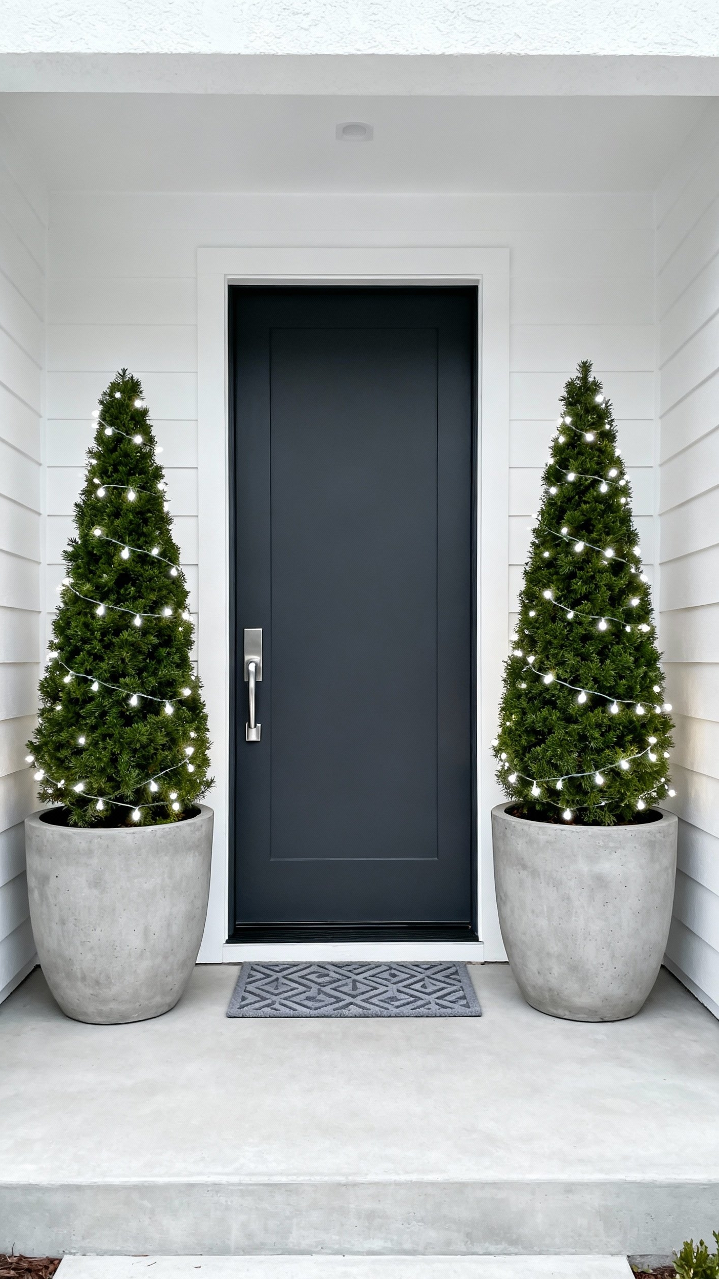 christmas porch decor ideas - Modern Christmas Porch Decor Ideas - A modern minimalist Christmas porch greets visitors with...