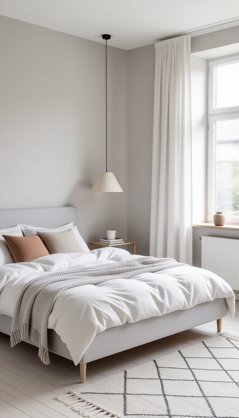 bedroom ideas inspiration - Serene Bedroom Design: Light and Lines - Step into this serene Scandinavian bedroom and feel...