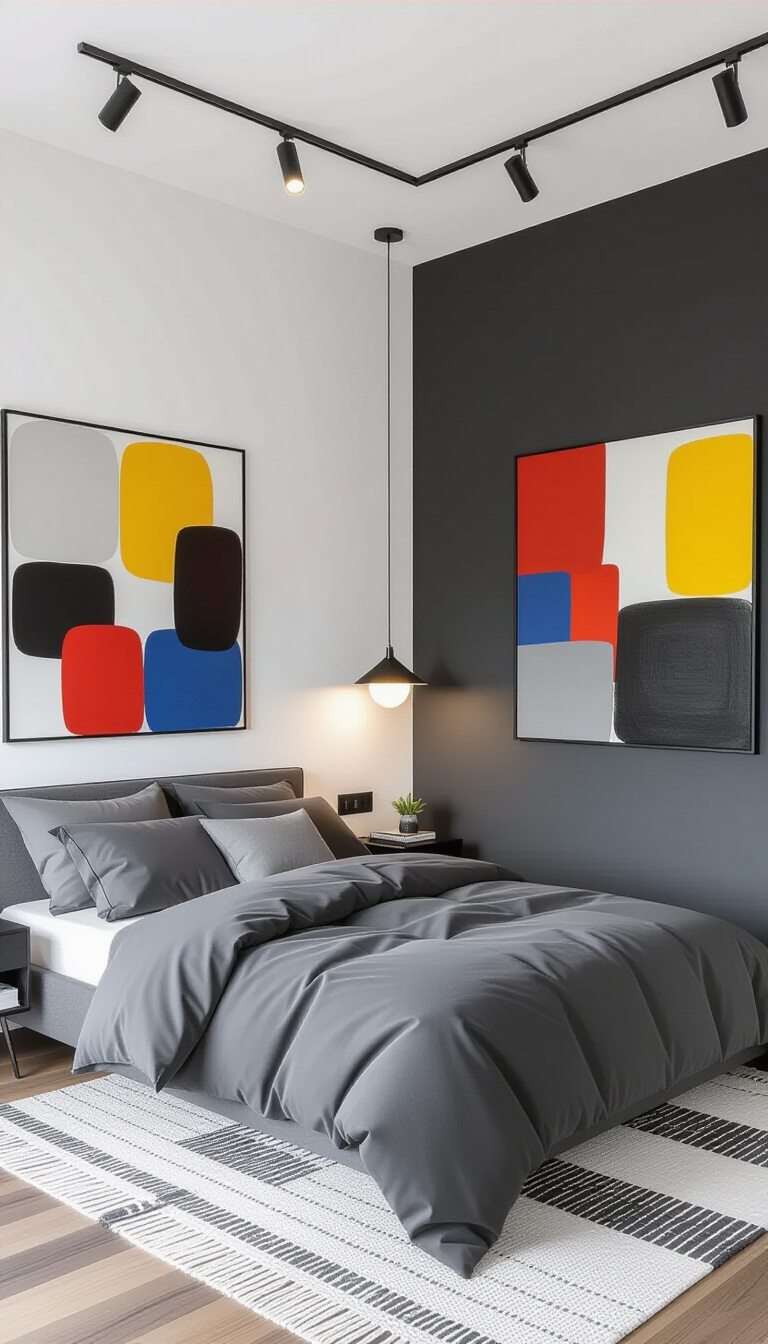 Two Colour Combination For Bedroom Walls - Two-Tone Bedroom Walls: Sky Meets White - Step into a dreamy children's bedroom where the...