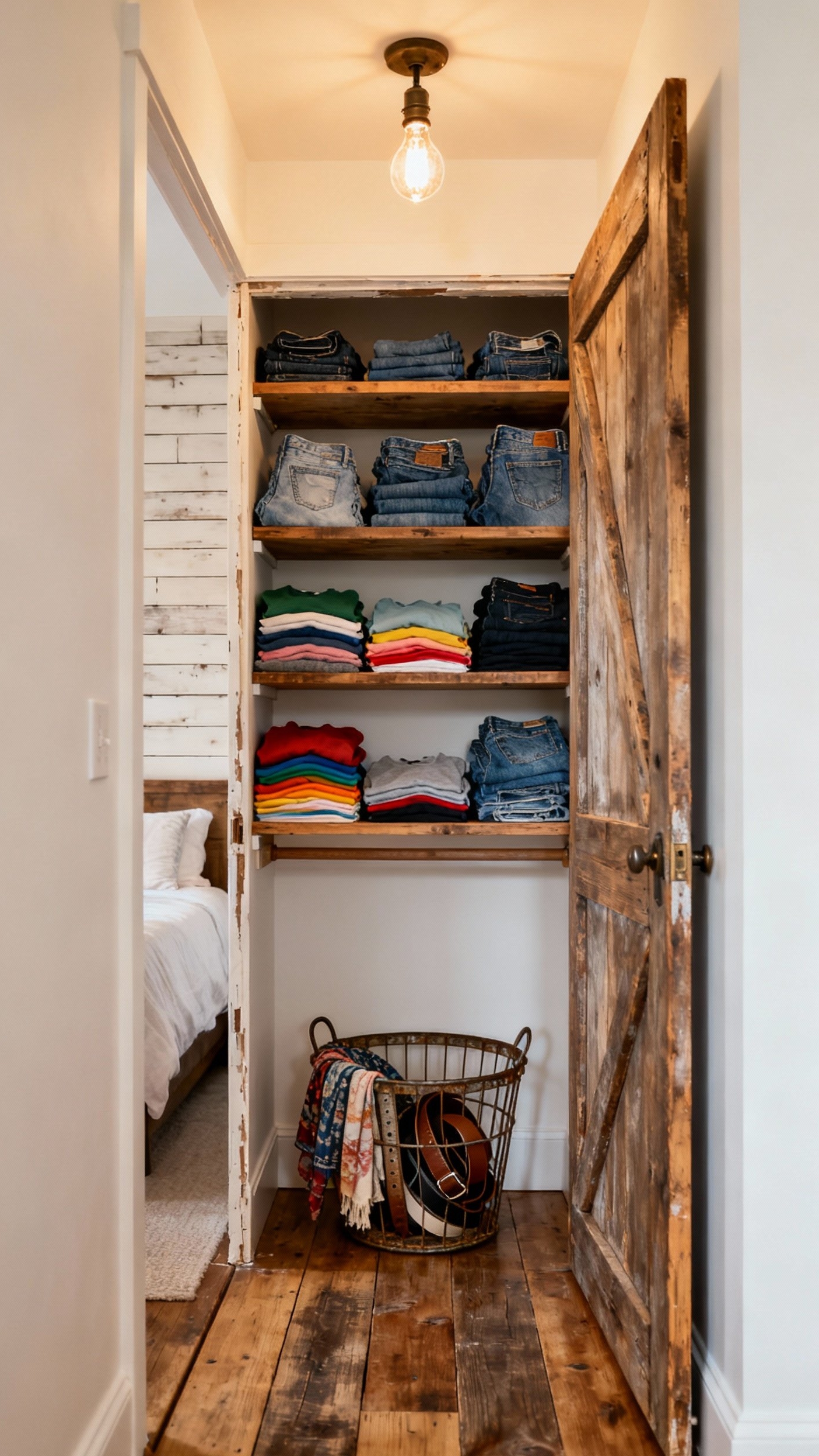 Small Closet Organization Bedroom - Small Closet, Big Style Bedroom - Small Closet Organization Bedroom - The image showcases a small, yet beautifully organized...