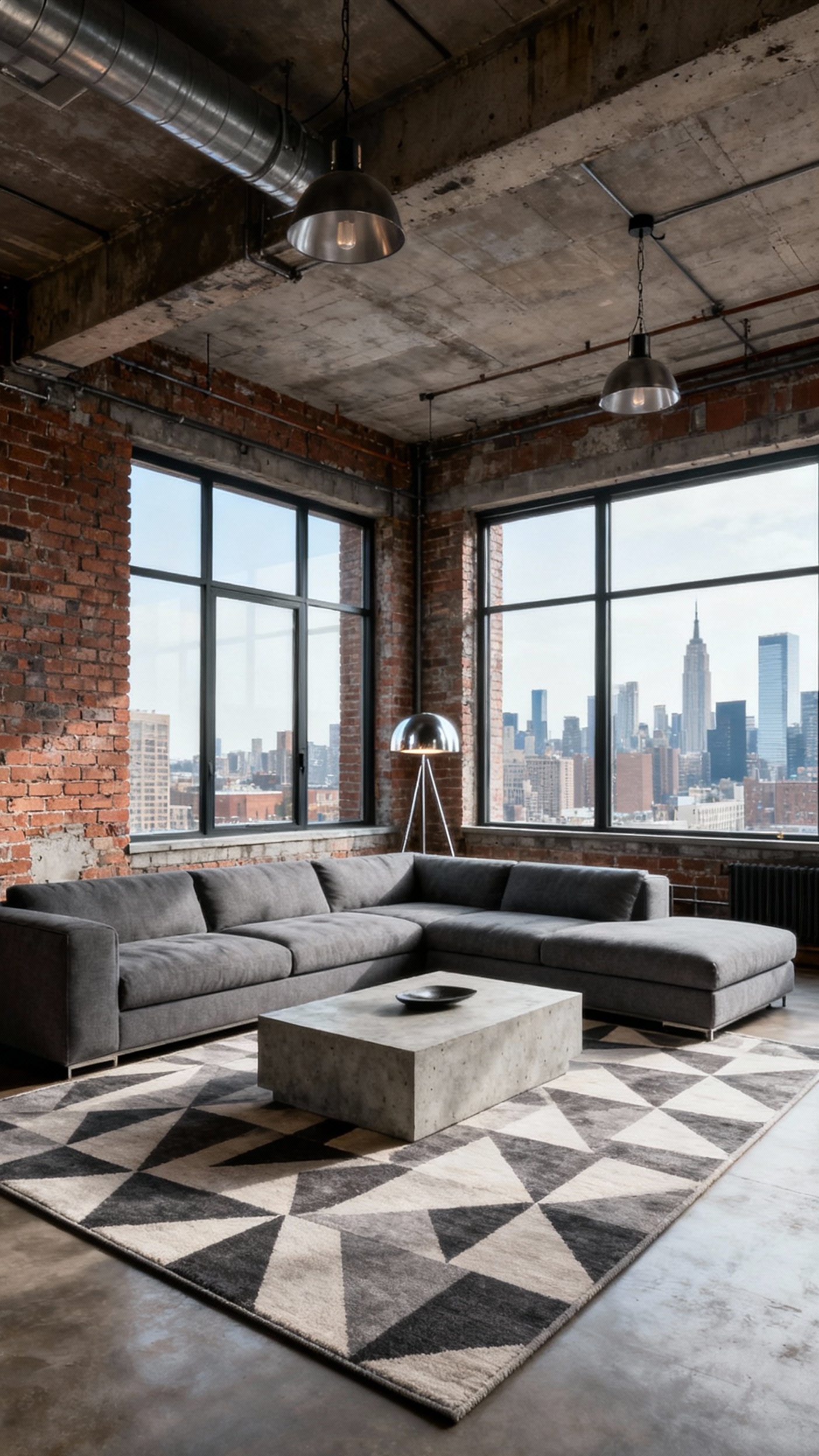 Living Room Inspo - Urban Living Room Inspiration Awaits - This living room screams cool, urban sophistication! Exposed...