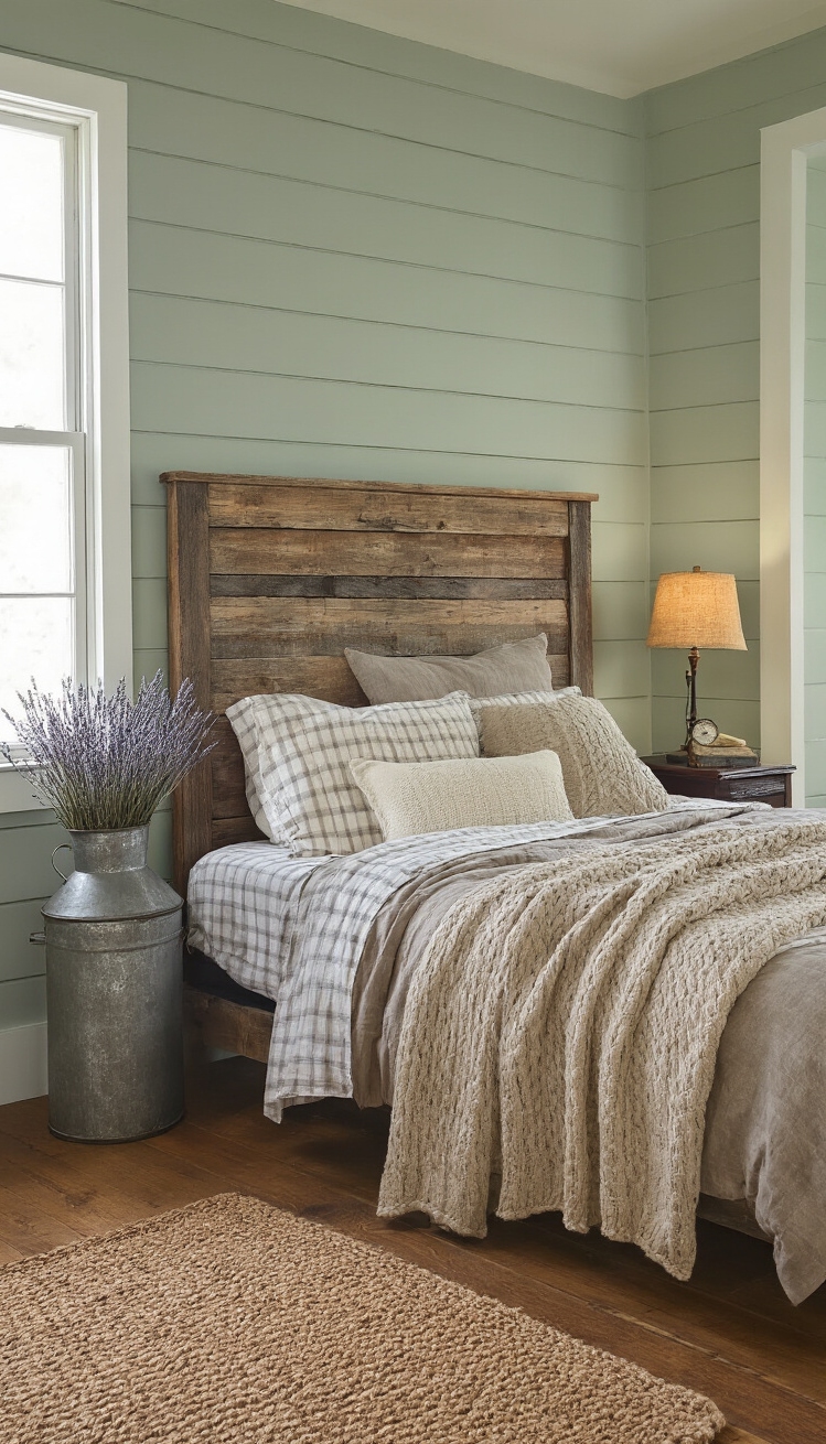 Mixing Wood Tones Bedroom - Mixing Wood Tones: Bedroom Harmony - Mixing Wood Tones Bedroom - This rustic farmhouse bedroom welcomes you with its...