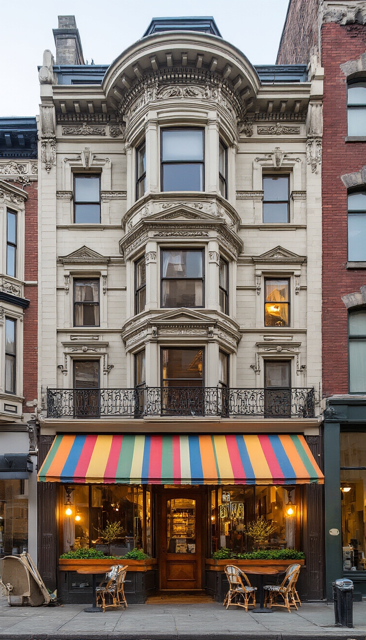 Building Graphic ideas - Victorian Facade: Graphic Ideas Abound - The restored Victorian building instantly grabs your attention....