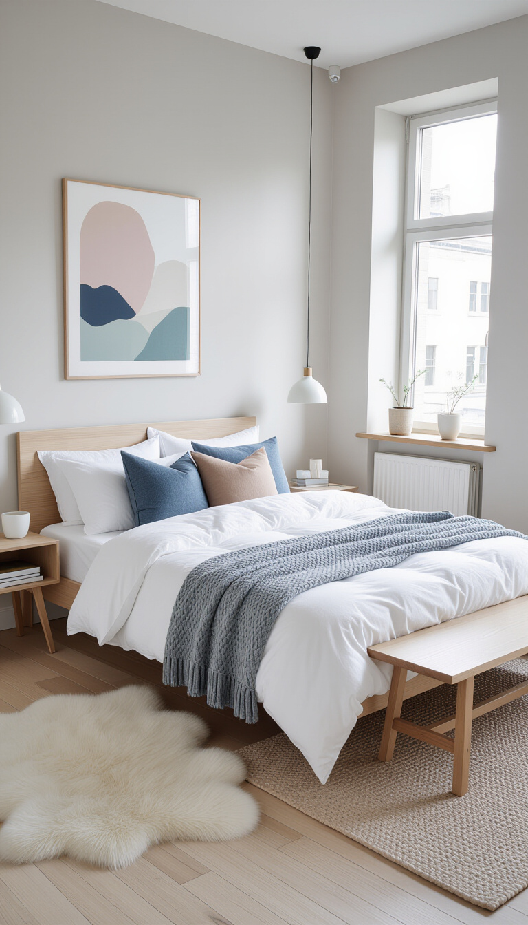 luxurious bedroom ideas - Elevated Bedroom Design: Light and Lines - Imagine sinking into this serene Scandinavian sanctuary. Bathed...