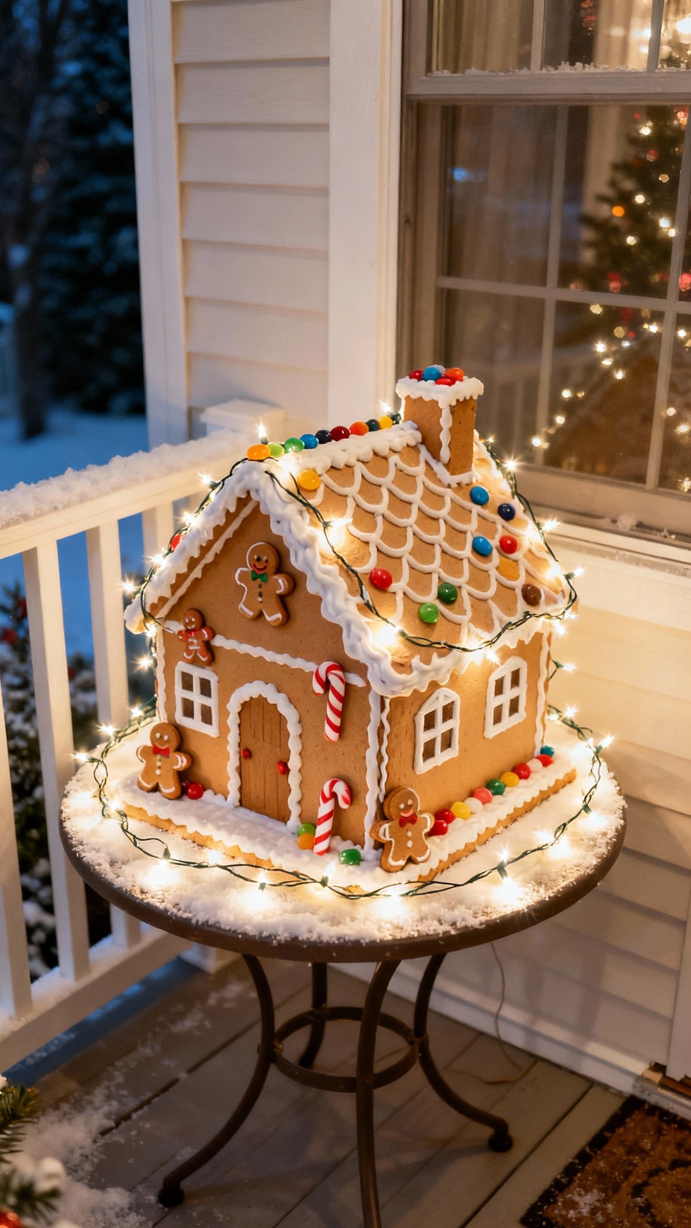 christmas porch decor ideas - Sweeten Your Porch: Gingerbread Christmas - A charming gingerbread wonderland unfolds on this Christmas...