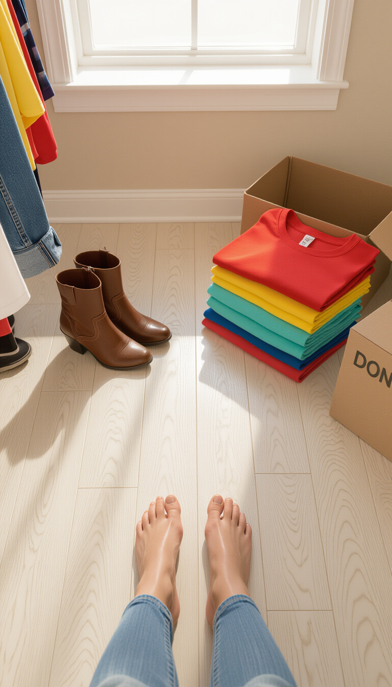 decluttering bedroom closet - Declutter Your Closet: The Floor Method - Ready to tackle that closet clutter? Start by...