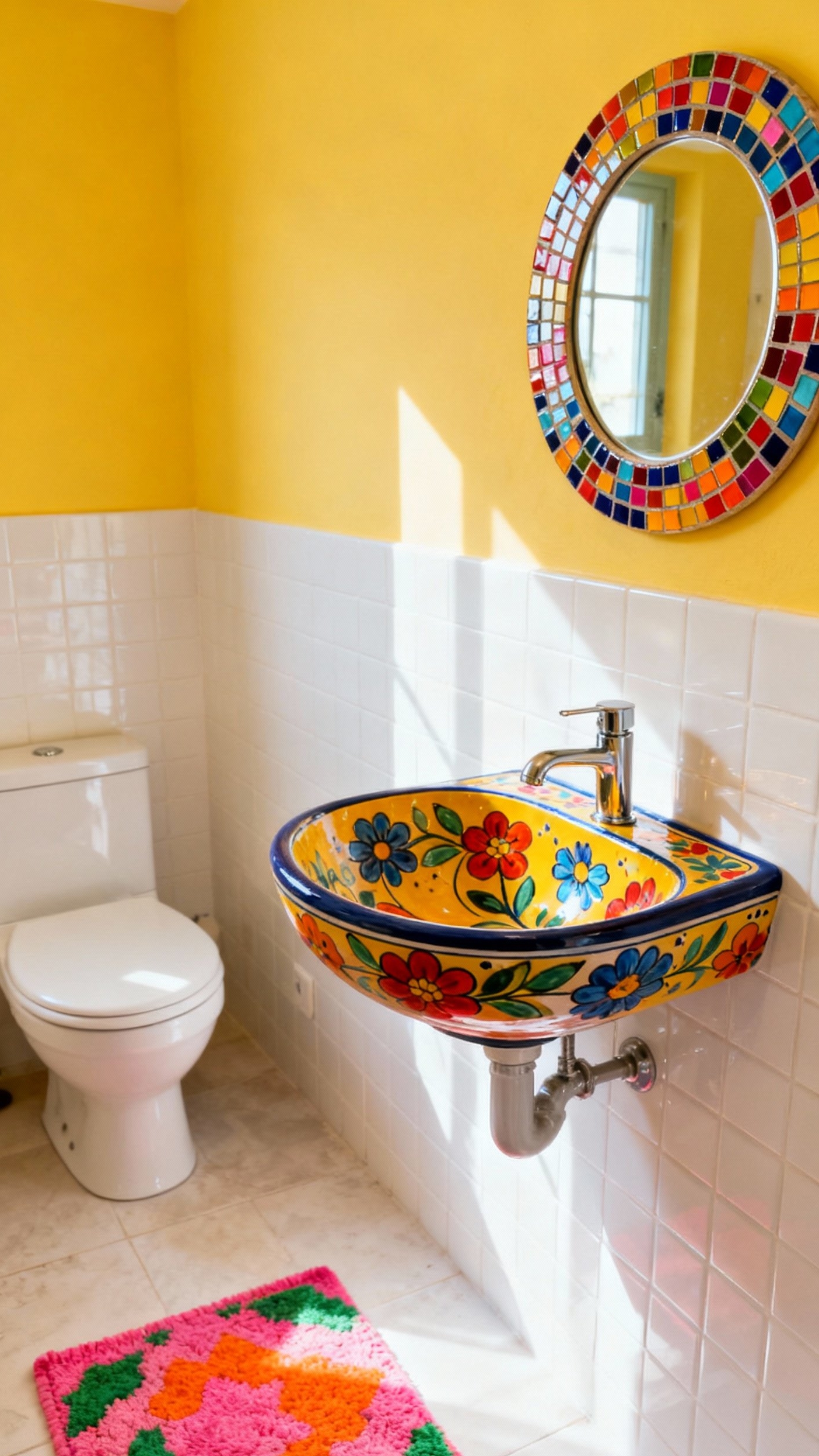 Small Guest Toilet Ideas - Small Guest Toilet, Big Style - Small Guest Toilet Ideas - This small guest toilet bursts with personality! Cheerful...