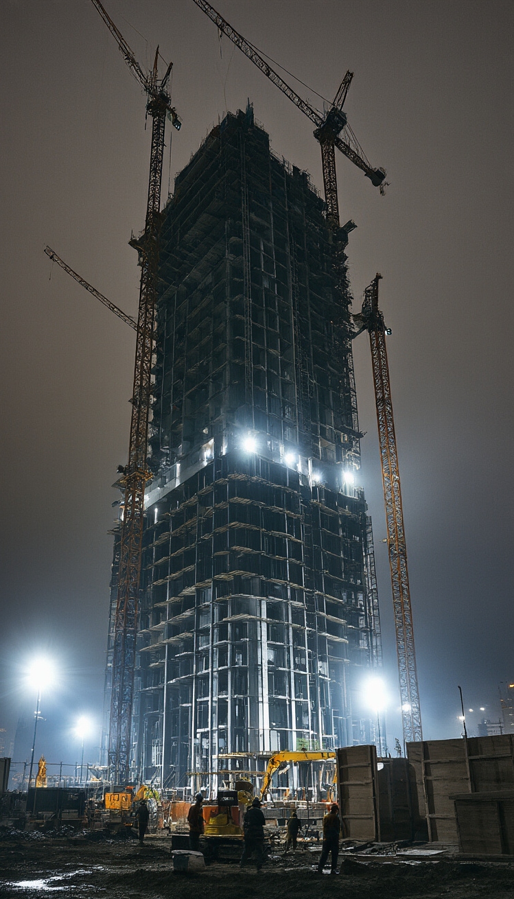 Building Graphic ideas - Graphic Ideas: Constructing Visual Narratives - Floodlights blaze across the inky canvas of night,...