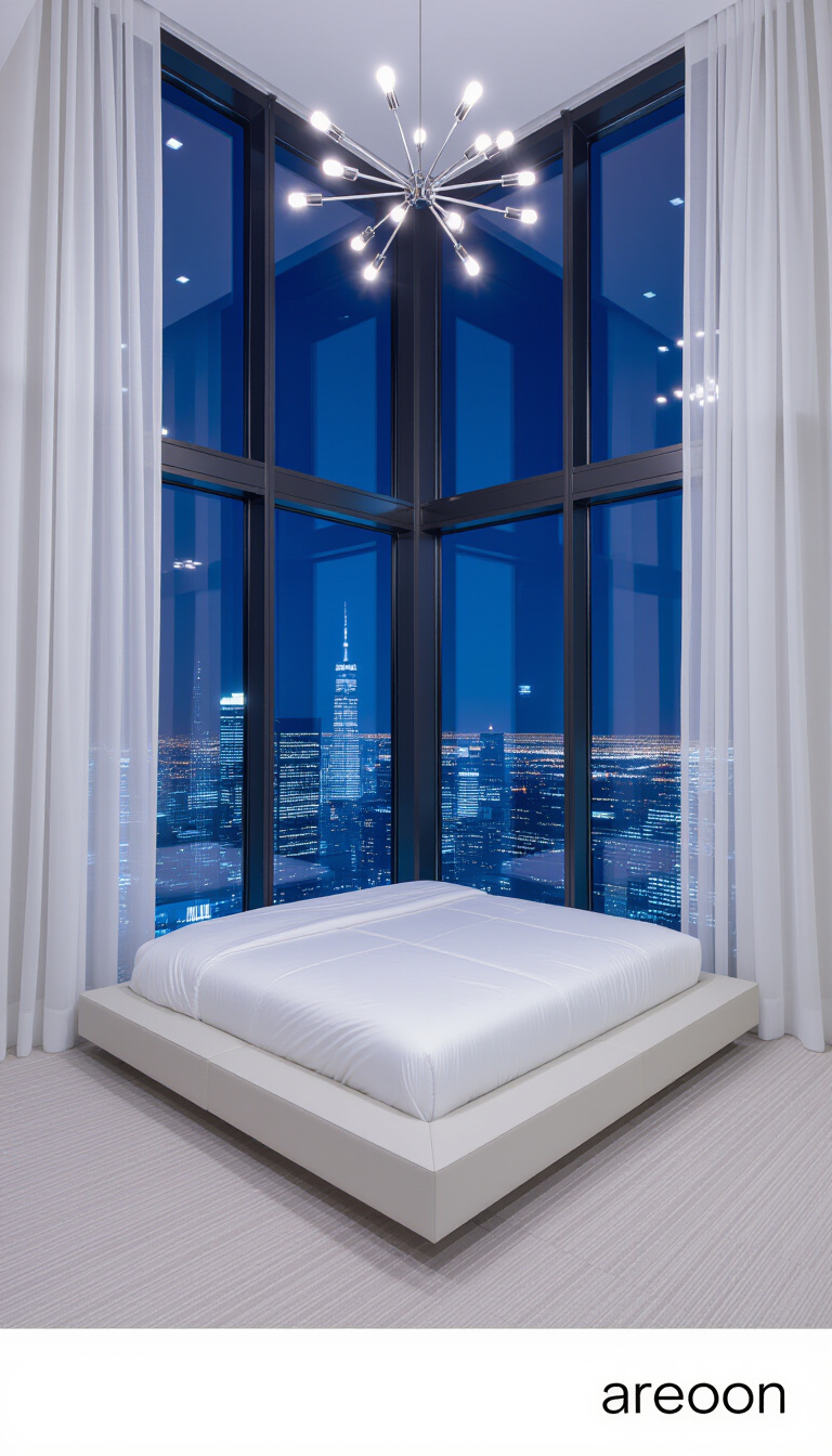 luxurious bedroom ideas - Sleek Bedrooms: City Views & Design - Imagine sinking into this contemporary bedroom, a haven...