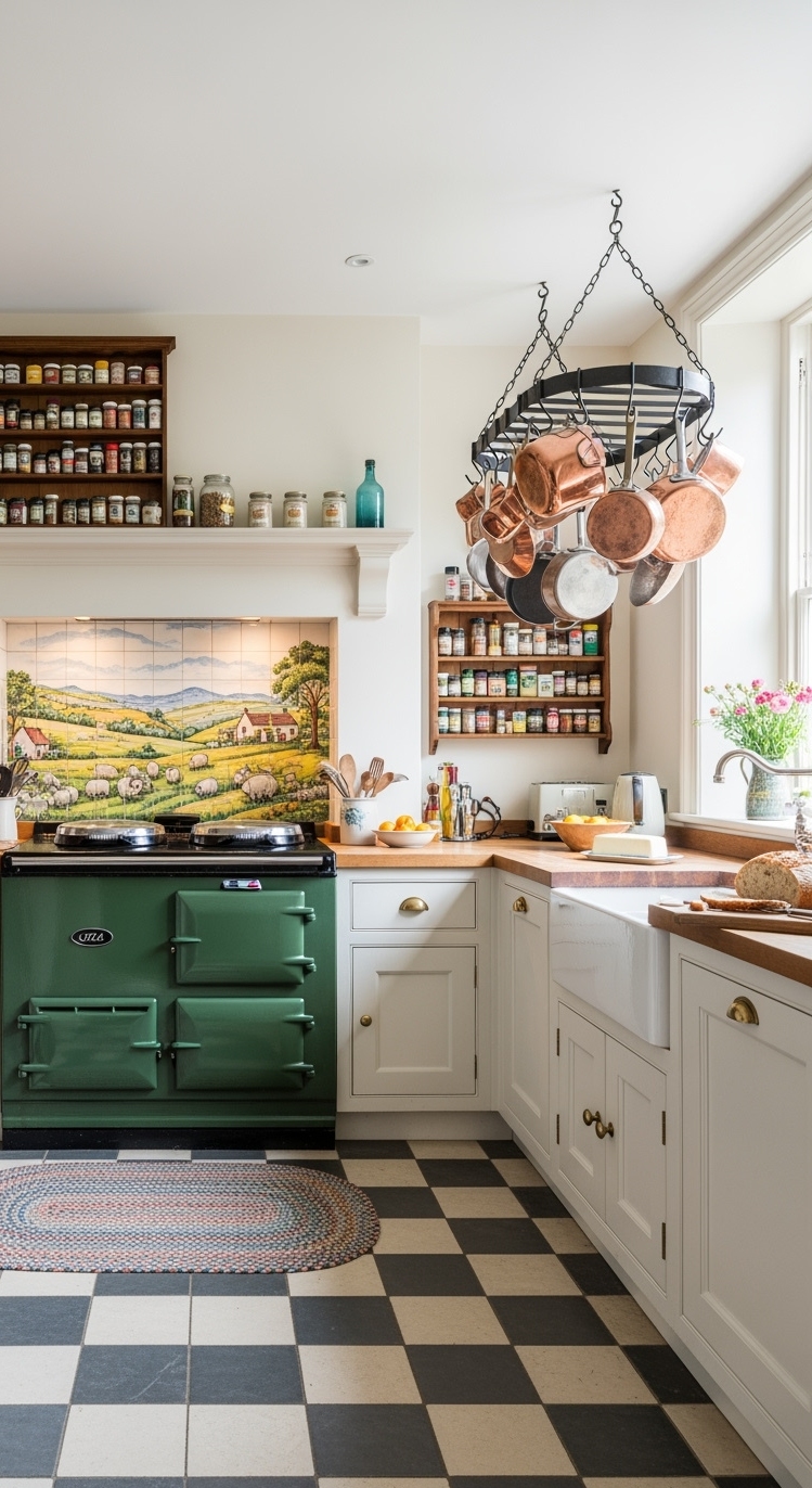 Country Kitchen Design - Country Kitchens: Aga Range Focal Point - Step into this inviting country kitchen, where the...