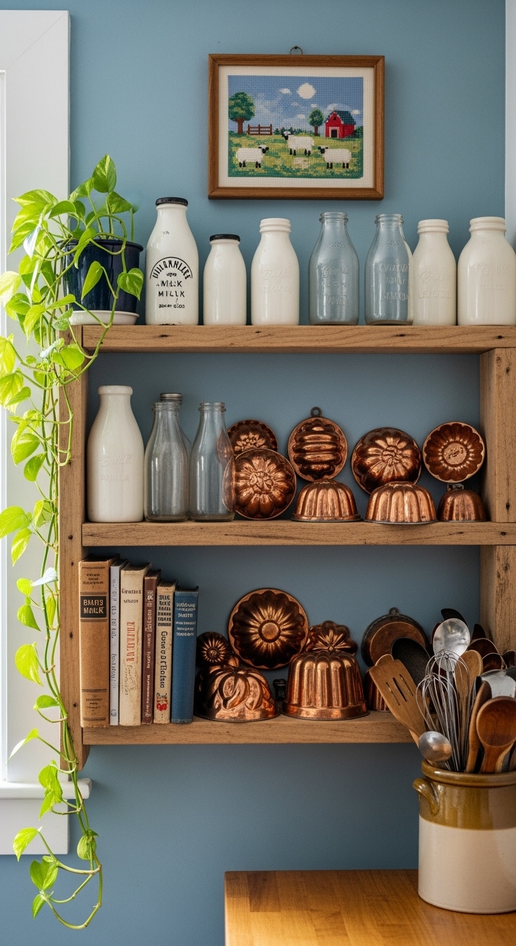 Country Kitchen Design - Country Kitchen: Rustic Shelving Details - Country Kitchen Design - Imagine stepping into this inviting country kitchen corner!...