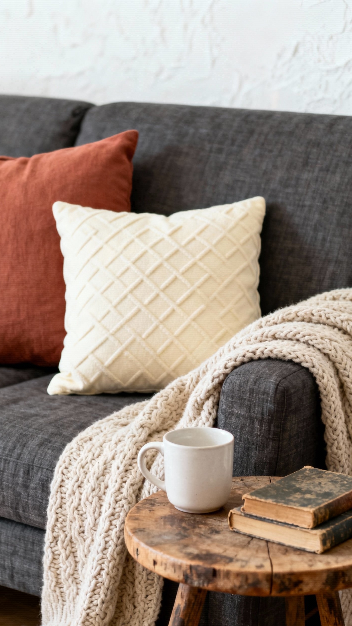 Dark Grey Couch Styling - Dark Grey Couch: Styling Done Right - A dark grey, linen-blend couch immediately invites you...
