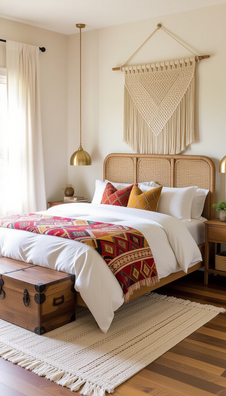 bedroom ideas inspiration - Bedroom Design: Layered Textures & Bohemian Chic - Imagine sinking into this effortlessly chic, bohemian bedroom...