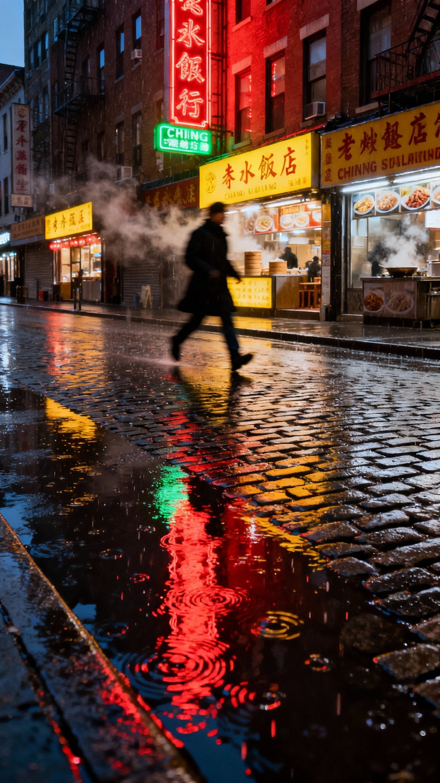 Urban City Photography - Neon Reflections: Chinatown at Dusk - Dusk descends on Chinatown, and you find yourself...
