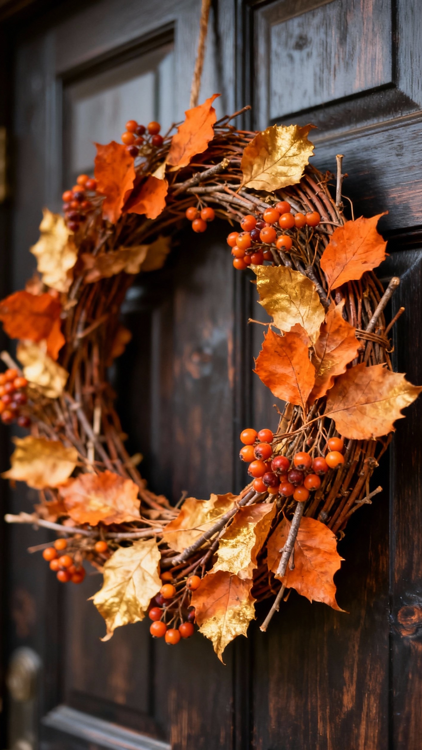 fall wreaths - Fall Wreaths: Warm Welcomes Await - The camera captures a stunning fall wreath that...