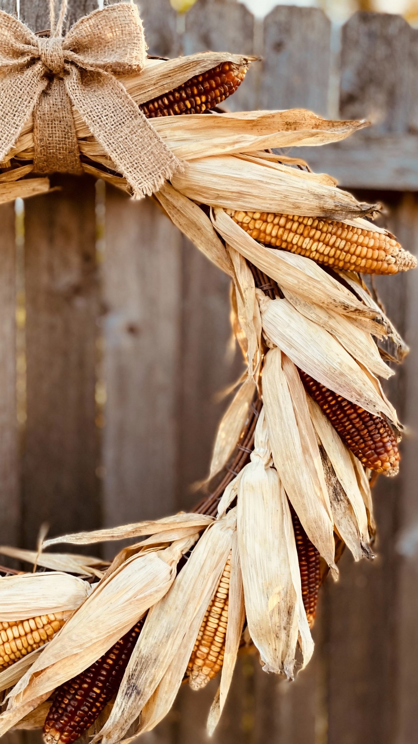 fall wreaths - Rustic Fall Wreaths: Natural Beauty - fall wreaths - Dried corn husks swirl in a circular dance,...