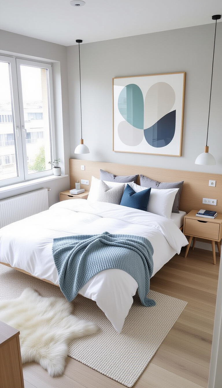 luxurious bedroom ideas - Luxury Bedroom Design: Calm & Minimalist - Imagine sinking into this serene Scandinavian bedroom, a...