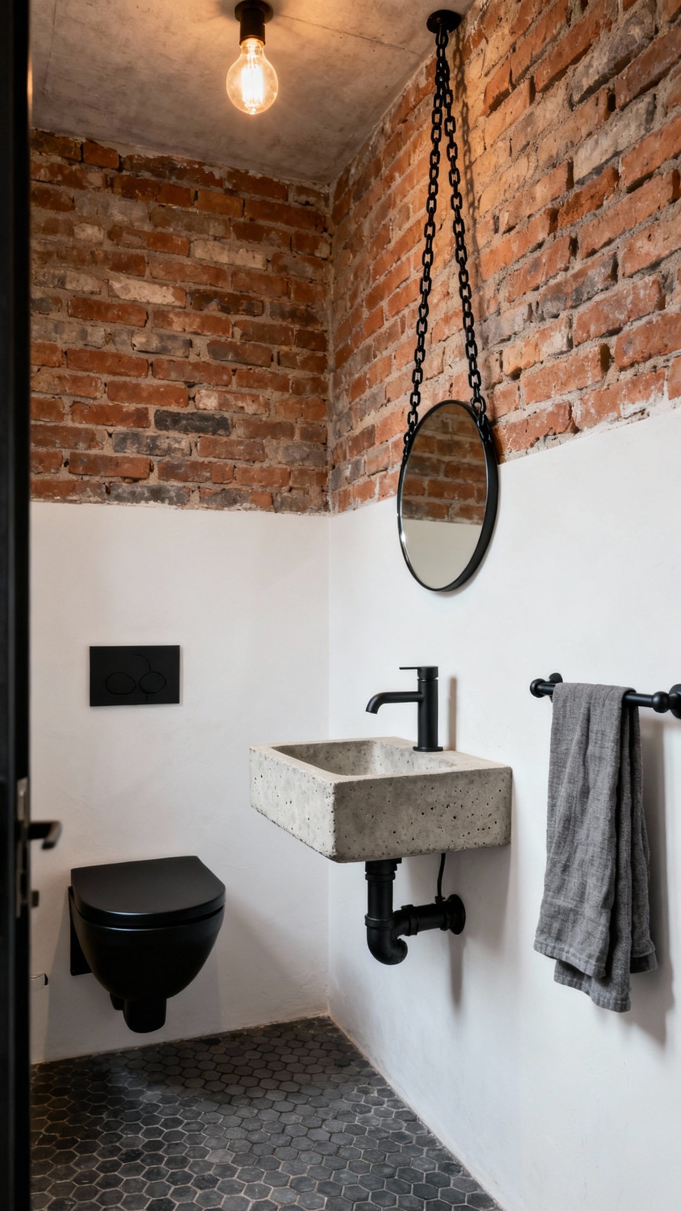 Small Guest Toilet Ideas - Small Guest Toilet: Industrial Chic - This compact guest toilet bursts with industrial charm....