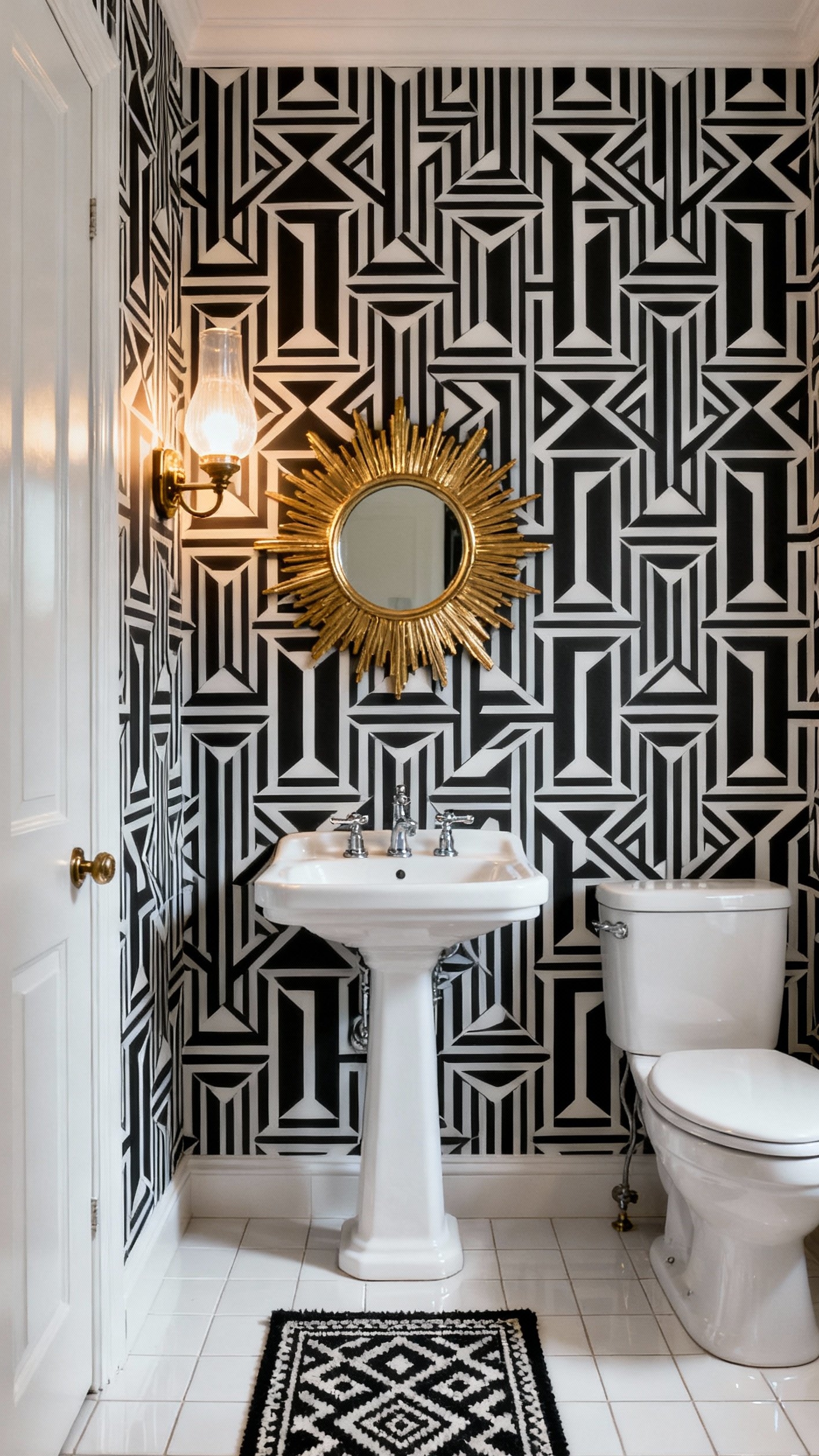 Small Guest Toilet Ideas - Small Guest Toilet: Art Deco Flair - This guest toilet sings with art deco flair!...
