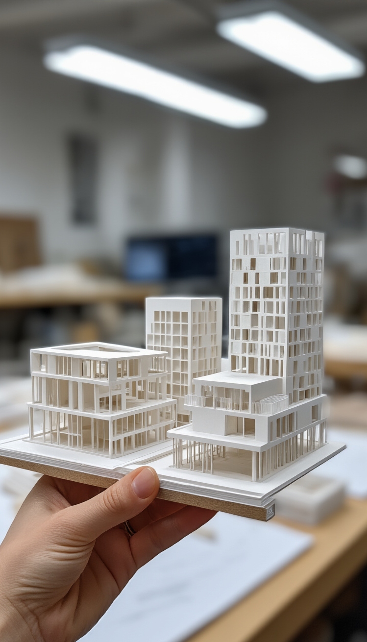 Building Graphic ideas - Crafting Compelling Graphic Building Ideas - A hand carefully cradles a collection of pristine...