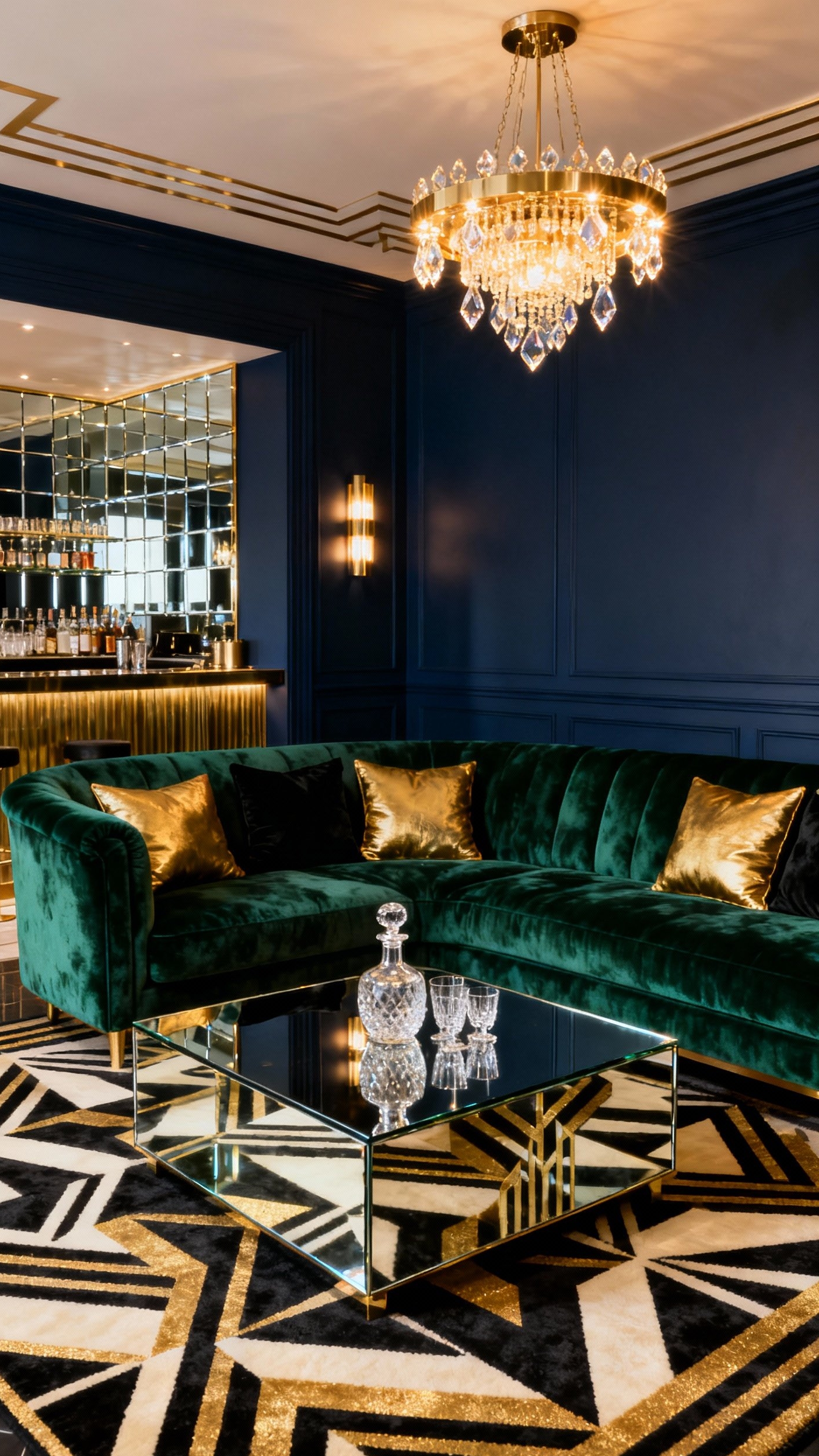 Living Room Inspo - Art Deco Living Room Glamour - This living room oozes Art Deco glamour and...