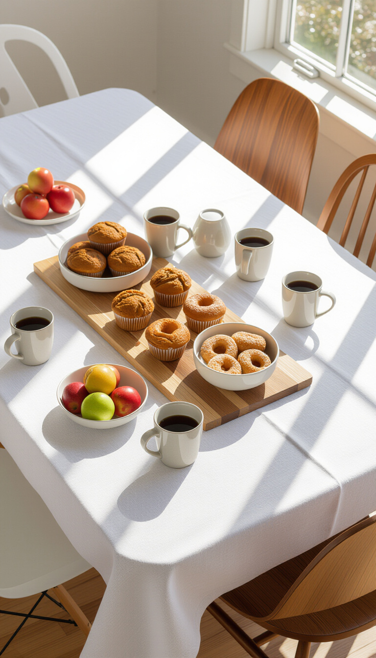 modern fall decor ideas for dining room - Fall Dining: Modern Style & Brunch - Sunlight floods a modern dining room, highlighting a...